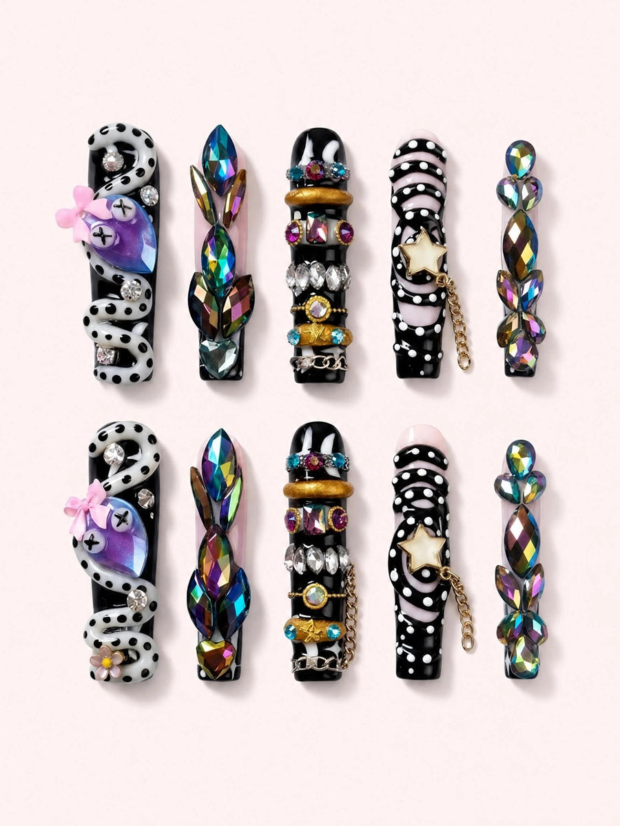 Midnight Thorn handmade NOCTURNA press-on nail set - product image 1
