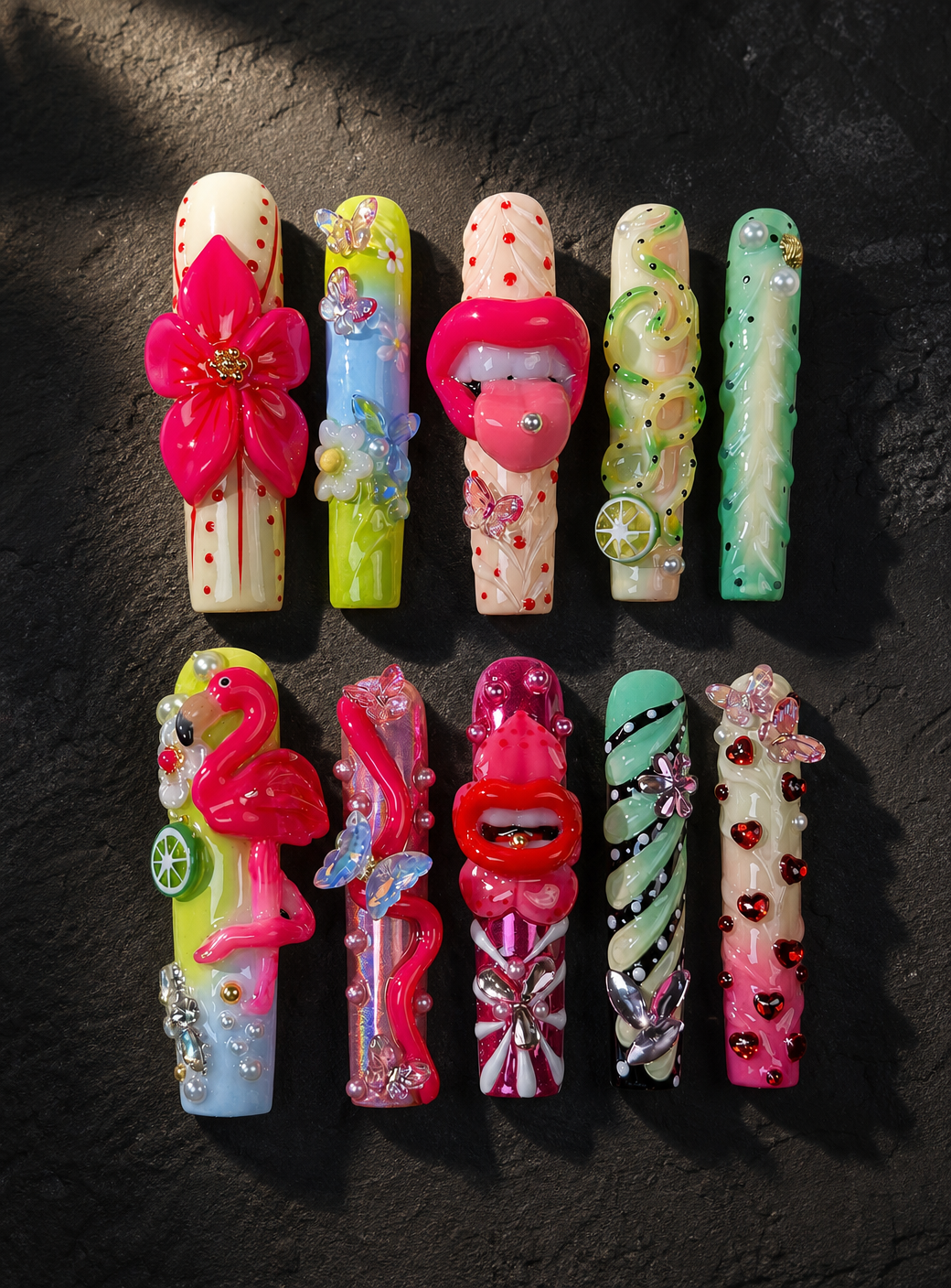 Neon Oddity handmade Mutant Play press-on nail set - product image 4