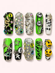 Toybox Bloom handmade Mutant Play press-on nail set - product image 1
