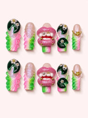 Oddcore Charm handmade Mutant Play press-on nail set - product image 1
