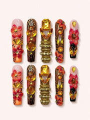 Dream Bloom Vine handmade Magical Garden press-on nail set - product image 1