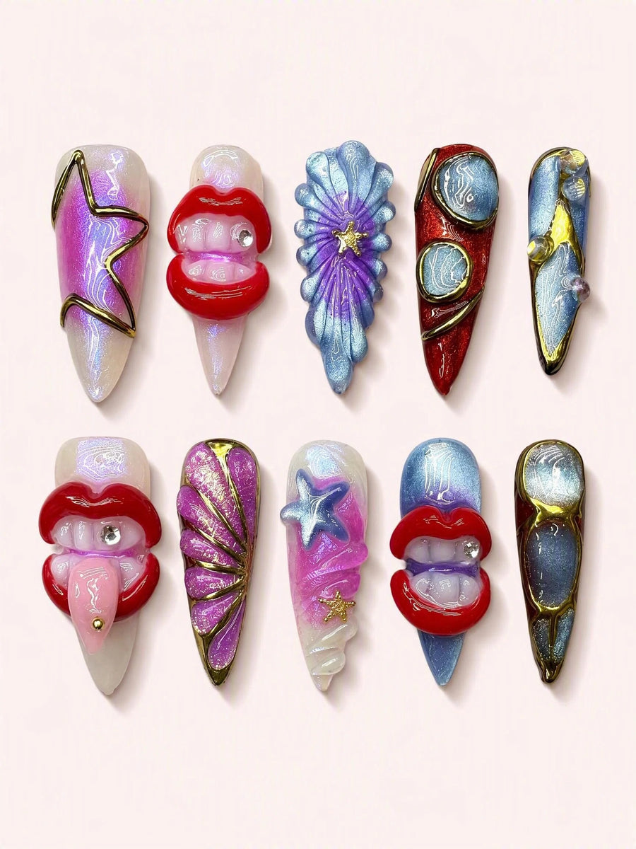 Playful Pulse handmade Mutant Play press-on nail set - product image 1