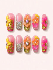 Fairy Bloom Drift handmade Magical Garden press-on nail set - product image 1