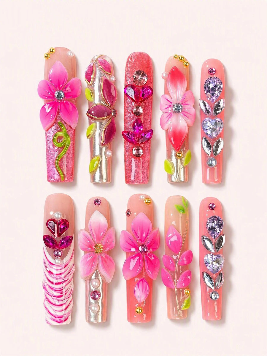 Garden Halo handmade Magical Garden press-on nail set - product image 1