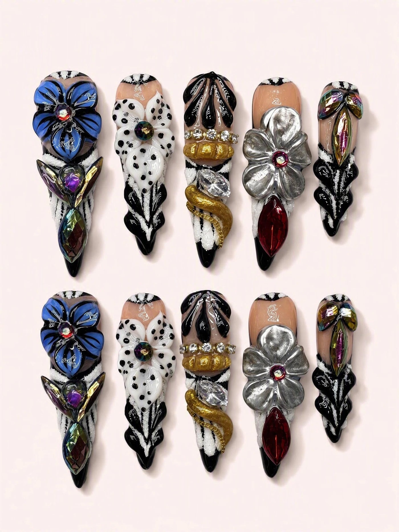 Gothic Halo handmade NOCTURNA press-on nail set - product image 1