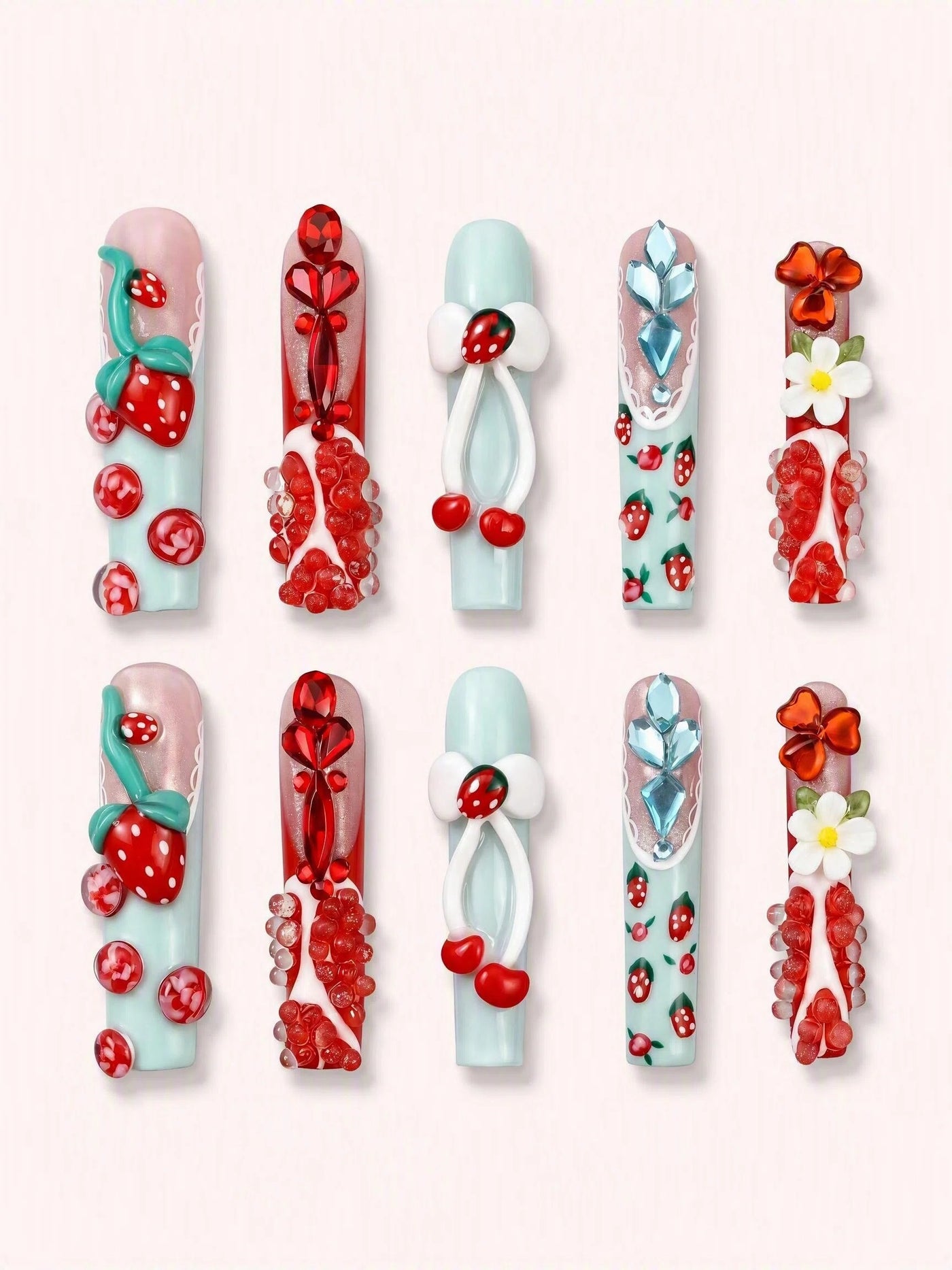 Magical Garden 39 handmade Magical Garden press-on nail set - product image 1