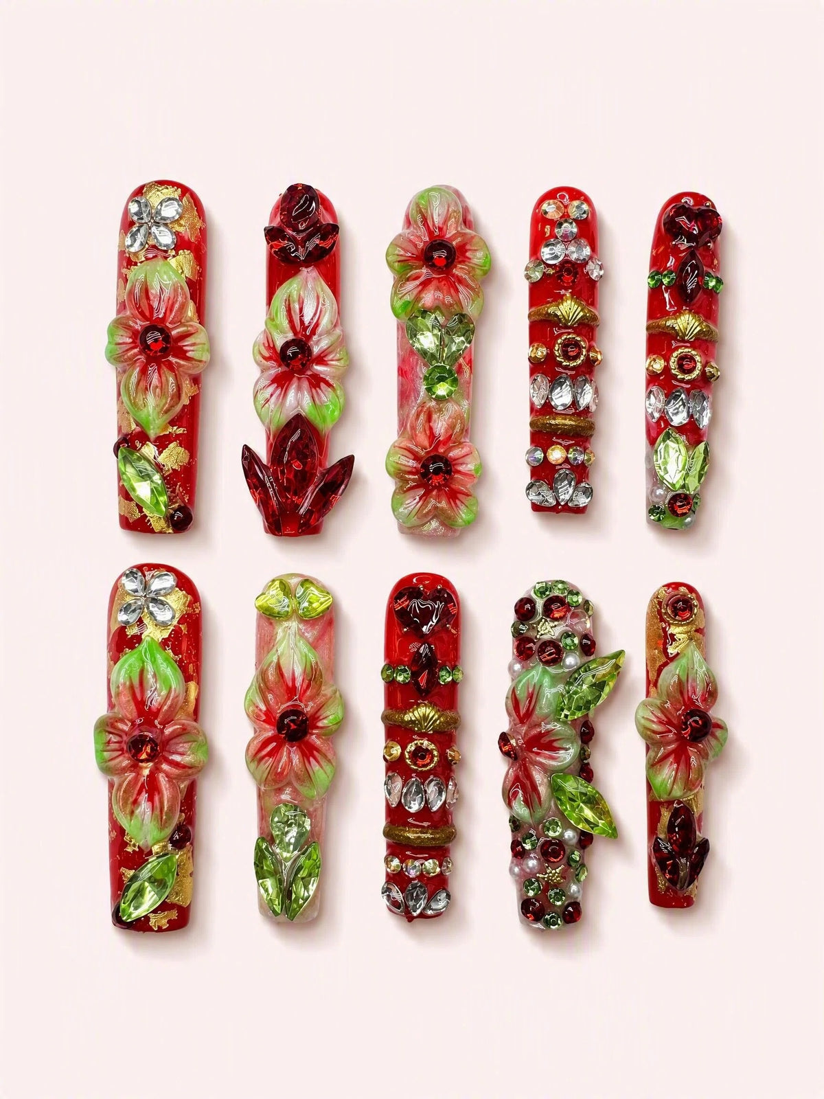 Bloom Shell Garden handmade Magical Garden press-on nail set - product image 1