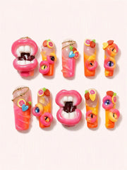 Candy Creature handmade Mutant Play press-on nail set - product image 1