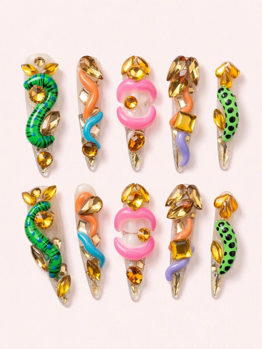 Mutant Pop handmade Mutant Play press-on nail set - product image 1