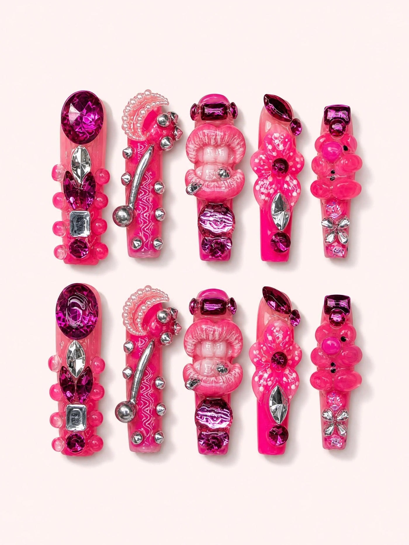 Bubble Monster handmade Mutant Play press-on nail set - product image 1