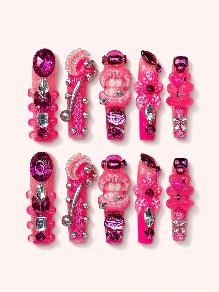 Bubble Monster handmade Mutant Play press-on nail set - product image 1
