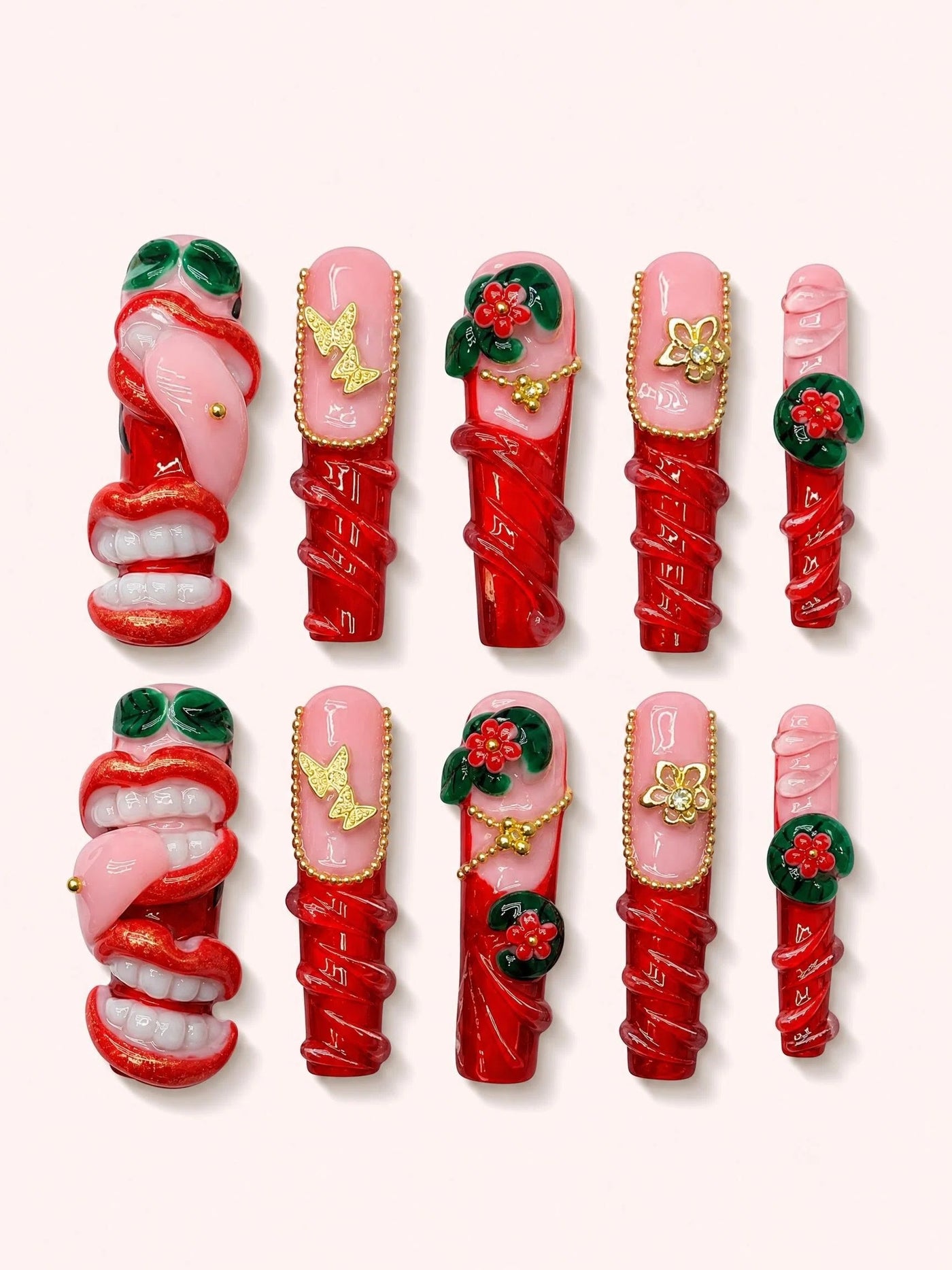 Surreal Pop handmade Mutant Play press-on nail set - product image 1
