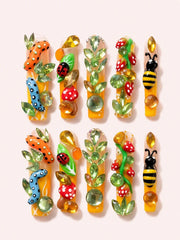 Peach Blossom Charm handmade Magical Garden press-on nail set - product image 1