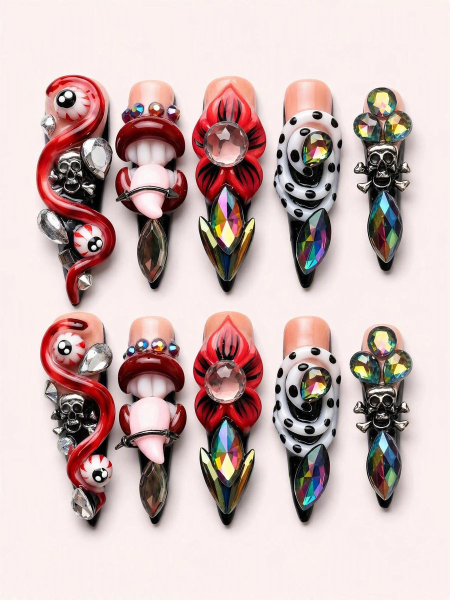 Afterdark Bloom handmade NOCTURNA press-on nail set - product image 1