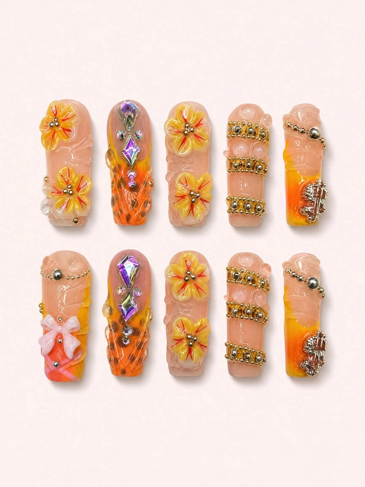 Petal Prism Grove handmade Magical Garden press-on nail set - product image 1