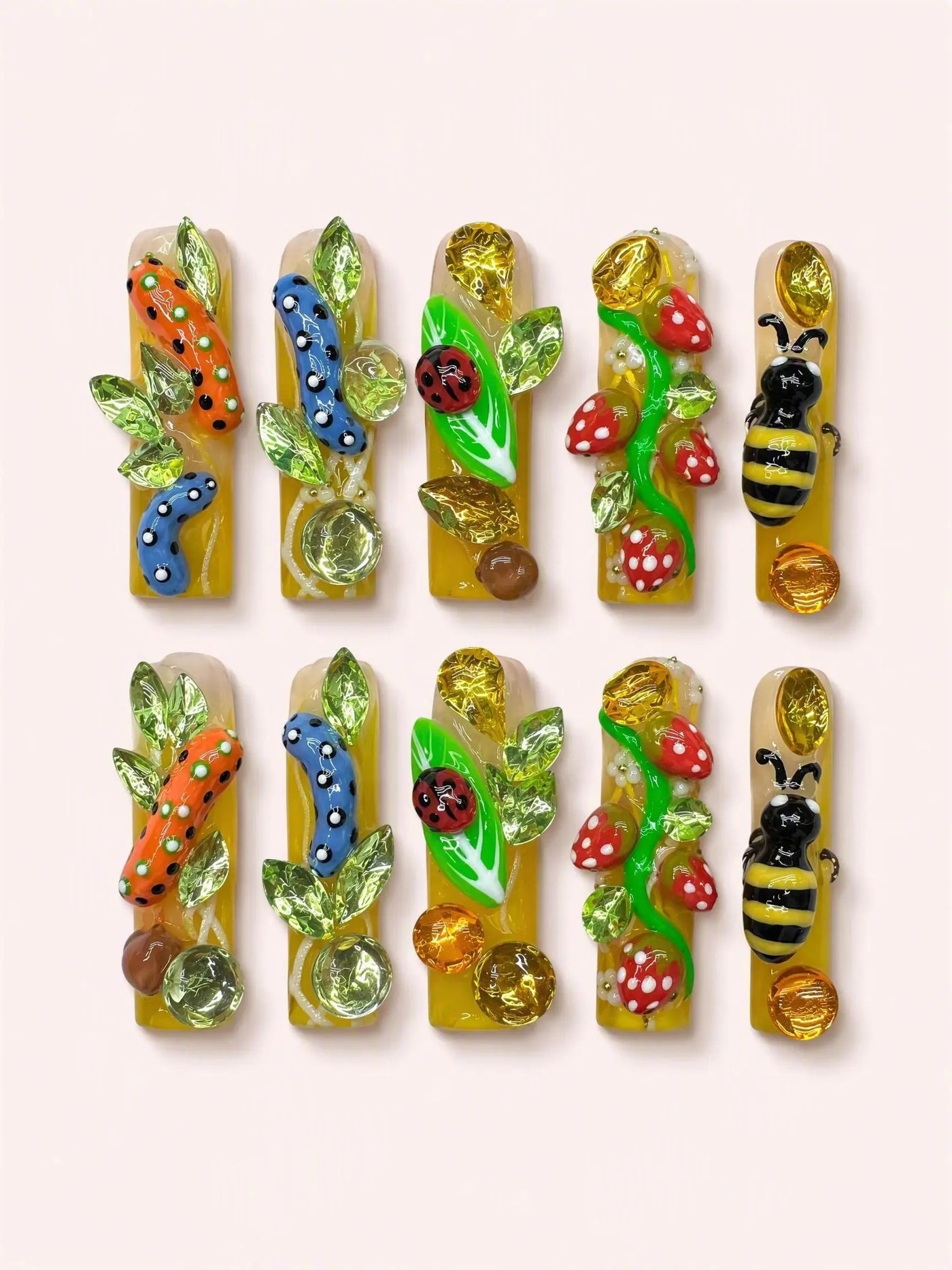 Flora Crystal Mood handmade Magical Garden press-on nail set - product image 1