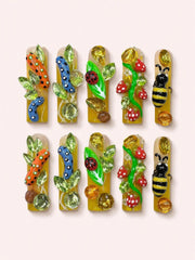 Flora Crystal Mood handmade Magical Garden press-on nail set - product image 1