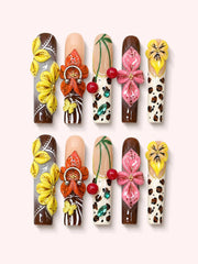 Wild Orchid long square press-on nails product view