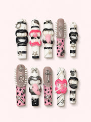 Candy Bite long square press-on nails product view