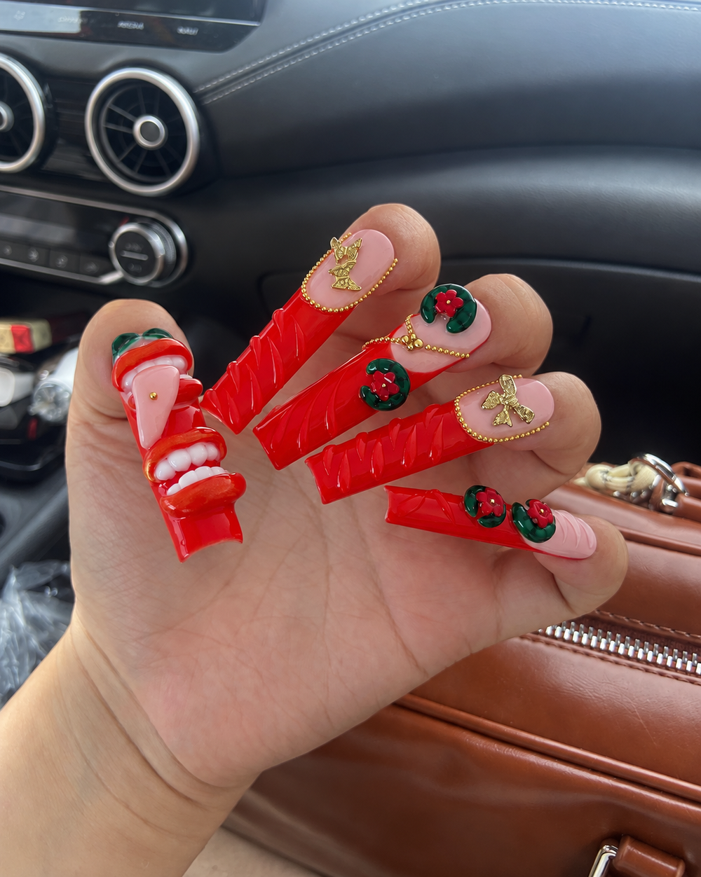 Customer wearing press-on nails