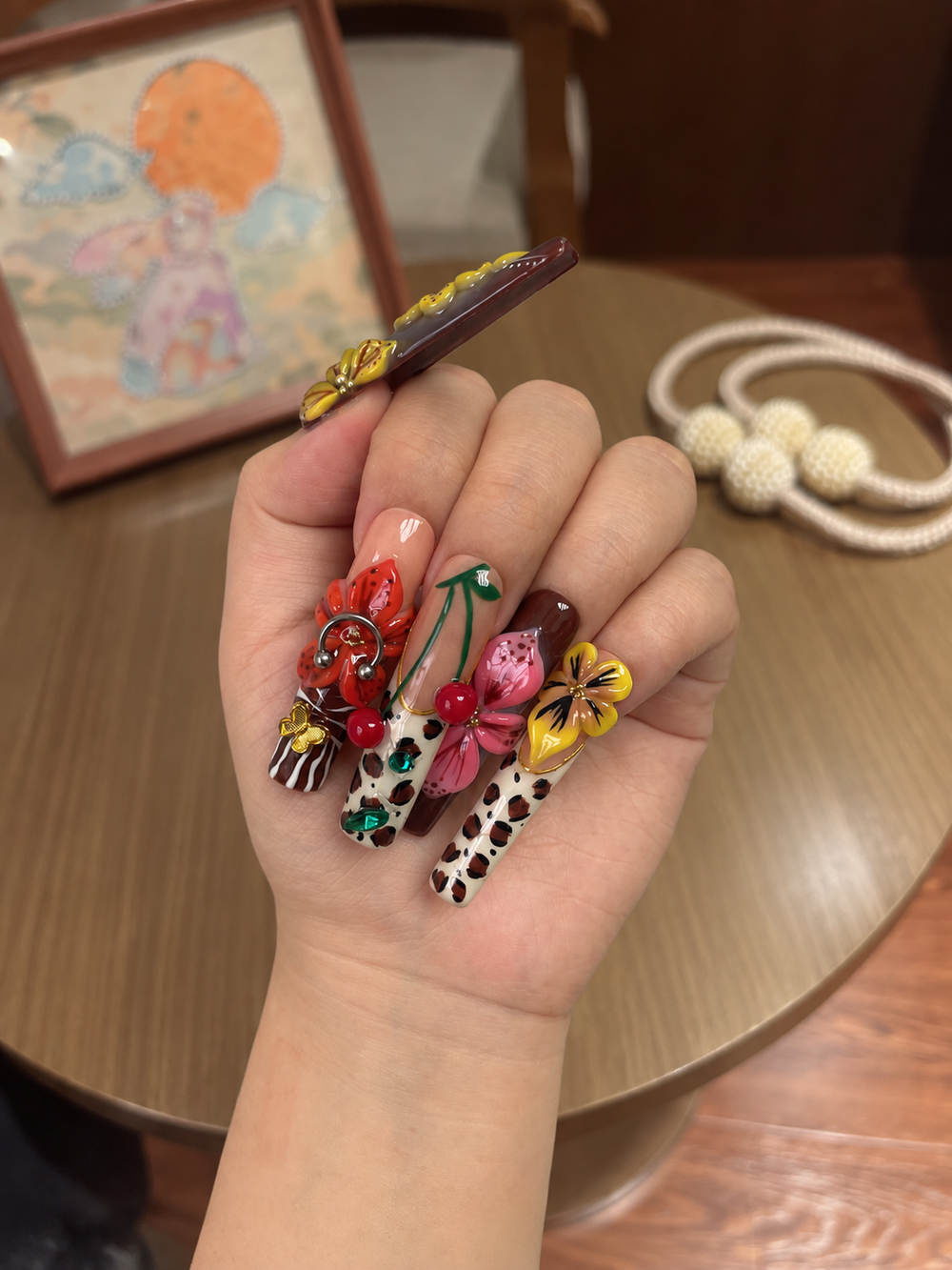 Customer wearing press-on nails