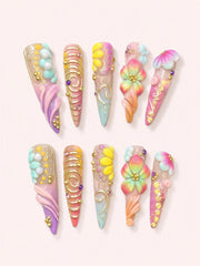 Pastel Current stiletto press-on nails product view