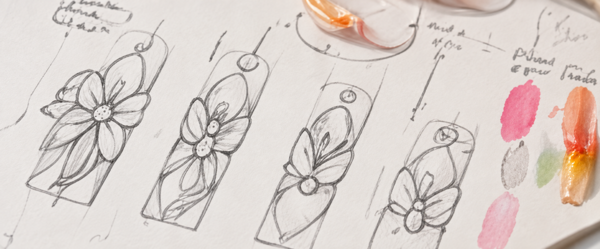 Original LAVIQO nail concept sketches
