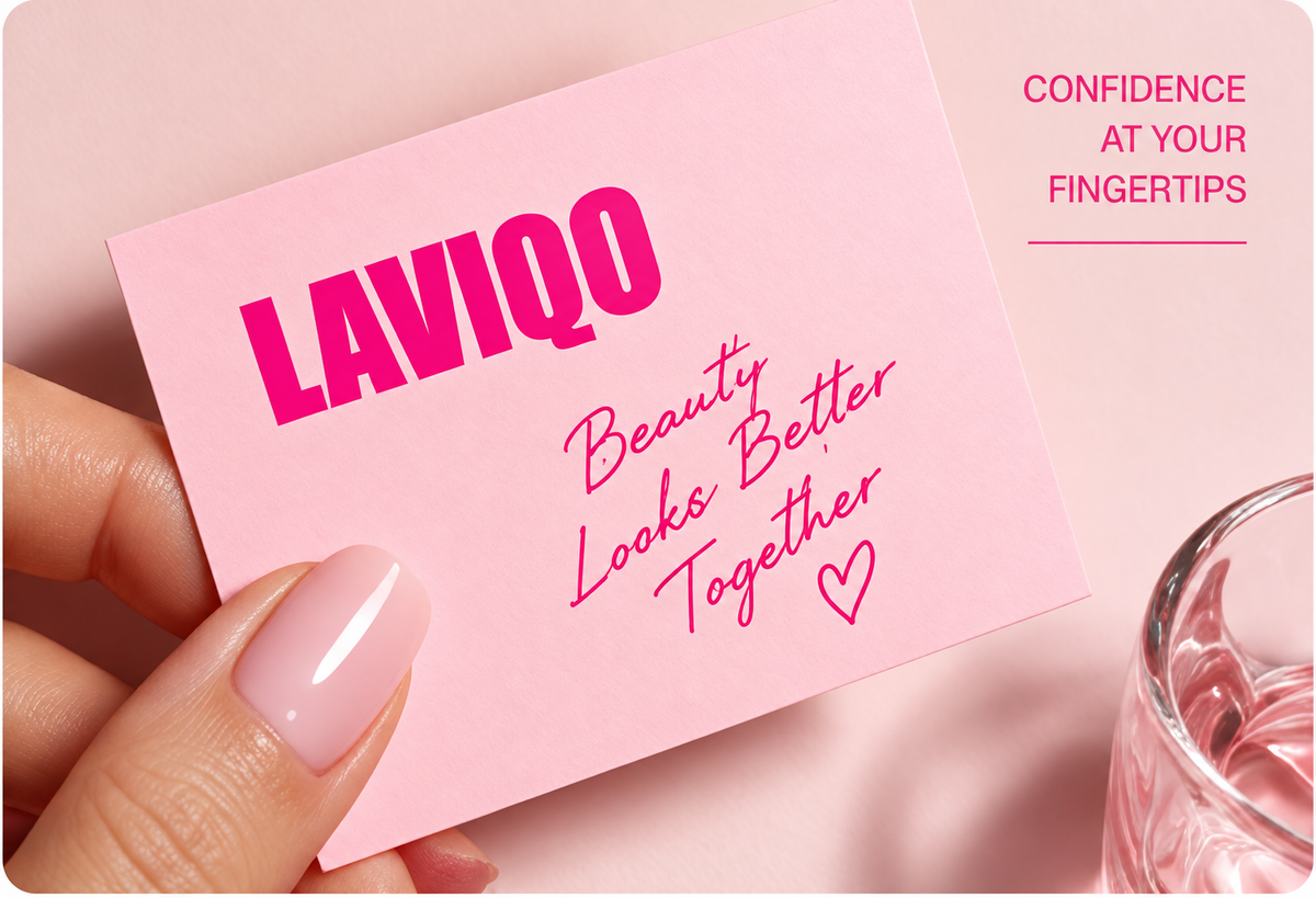 LAVIQO brand card and press-on nails