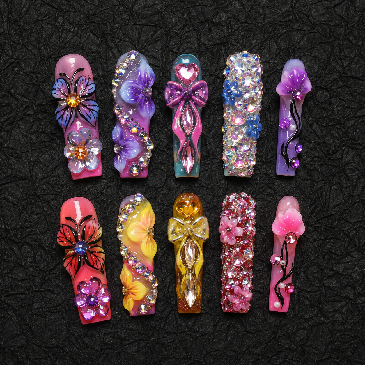Petal Parade Press-On Nails handmade Magical Garden press-on nail set