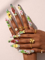 Orchard Spark long square press-on nails worn on hand